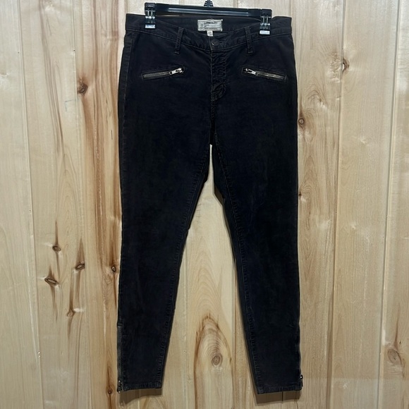 Current Elliott The Soho‎ Zip Stiletto Corduroy Pants in Gunmetal Size 28 - Picture 2 of 9